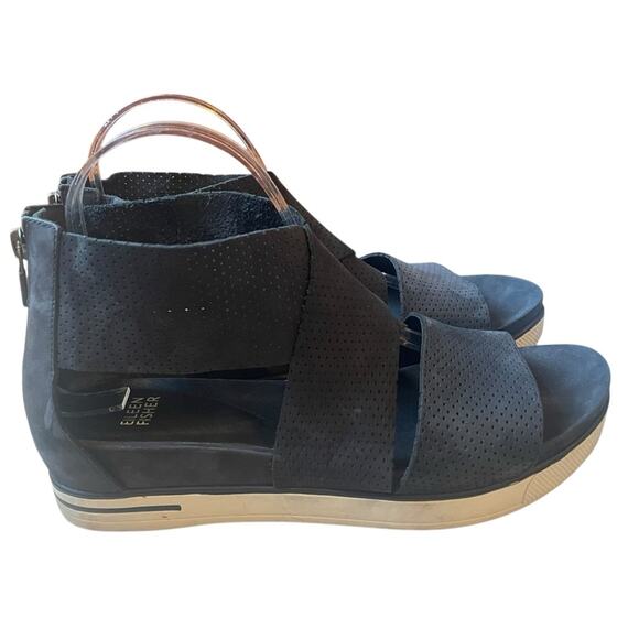 Eileen Fisher Black Tumbled‎ Perforated Sport 2 Sneaker Sandals Size 9 - Picture 1 of 7